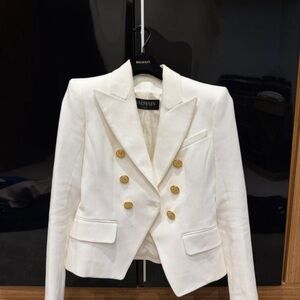 Balmain White Blazer with Gold Buttons
